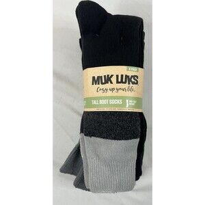Muk Luks Tall Boot Socks Mid Calf Height Super Soft 6 ct Women's 6-11 Men's 6-10